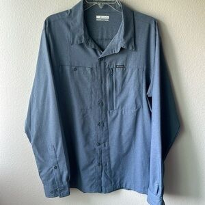 Columbia shirt long sleeve Polyester size Extra Large Blueish Gray with zipper